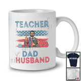 Vintage Teacher Most Important Call Me Dad Husband, Proud Father's Day American Flag, Family T-Shirt