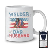 Vintage Welder Most Important Call Me Dad Husband, Proud Father's Day American Flag, Family T-Shirt