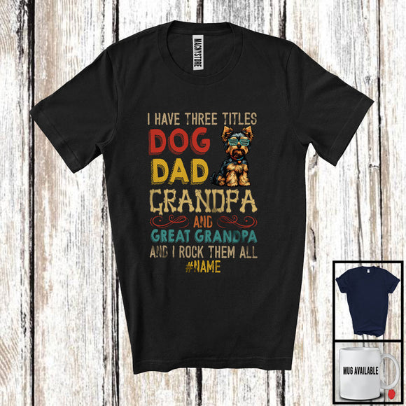 MacnyStore - Personalized Custom Name Dog Dad Great Grandpa, Vintage Father's Day Norwich Terrier, Family T-Shirt