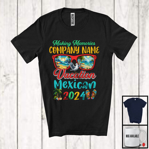 MacnyStore - Personalized Memories Vacation Mexican 2024, Joyful Summer Custom Company Name, Beach Lover T-Shirt
