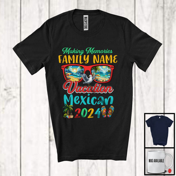 MacnyStore - Personalized Memories Vacation Mexican 2024, Joyful Summer Custom Family Name, Beach Lover T-Shirt