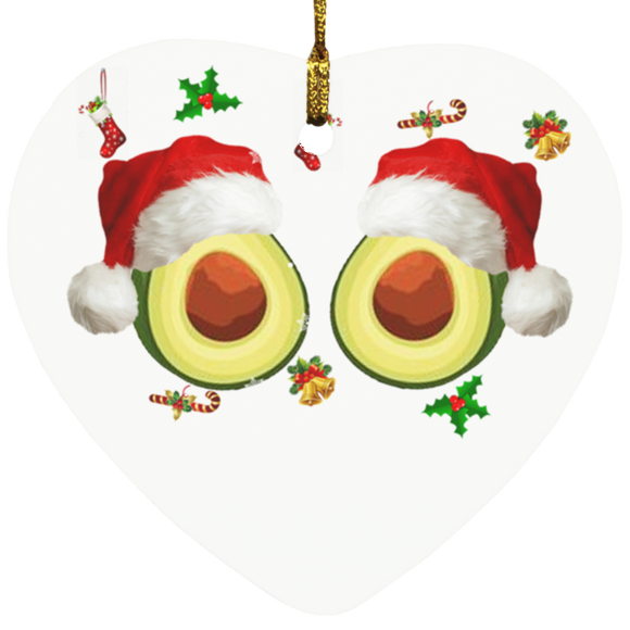 Christmas Avocado Lover Merry Christmas Avocado Fruit Santa Boobs Sweater Ornament Xmas - Macnystore