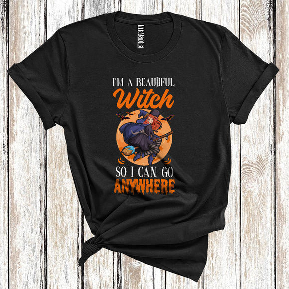 MacnyStore - I'm A Beautiful Witch So I Can Go Everywhere Cool Halloween Costume Witch Lover T-Shirt