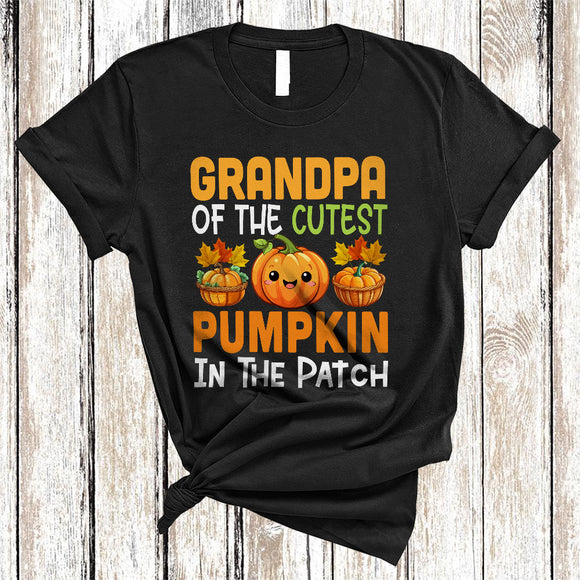 MacnyStore - Grandpa Of The Cutest Pumpkin In The Patch, Cute Halloween Thanksgiving Pumpkin, Fall Family T-Shirt