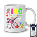 100 Flamazing Days Of School, Adorable 100th Day Of School Dabbing Flamingo, Student Teacher T-Shirt