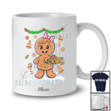 Personalized Custom Name Gingerbread Eating Nacho; Lovely Christmas Lunch Lady Chef Baker T-Shirt