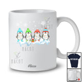 Personalized Custom Name Four X-mas Penguin; Adorable Christmas Lights Penguin Bird Animal T-Shirt