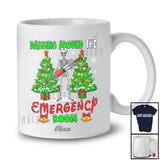 Personalized Custom Name Dabbing Around Emergency Room; Joyful Christmas Tree Skeleton Nurse T-Shirt