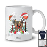 Personalized Custom Name Three Plaid Santa Elf Dentist Tools; Proud Christmas Tree Jobs T-Shirt