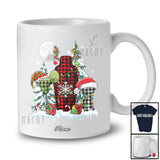 Personalized Custom Name Three Plaid Santa Elf Bartender Tools; Proud Christmas Tree Jobs T-Shirt