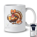 Personalized Custom Name Turkey Drinking Beer; Joyful Thanksgiving Bow Tie; Women Drunker T-Shirt