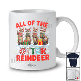 Personalized Custom Name All Of Otter Reindeer; Lovely Christmas Lights Santa Otter Squad T-Shirt