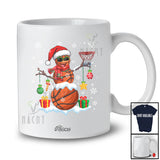 Personalized Custom Name Basketball Snowman Santa Snow; Amazing Christmas Sport Player Team T-Shirt