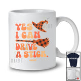 Personalized Custom Name I Can Drive A Stick; Creepy Halloween Plaid Broom Witch; Family T-Shirt