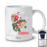 Personalized Custom Name Merry Fishmas; Amusing Christmas Santa Fishing Bass Fish Lover T-Shirt