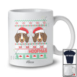 Personalized Custom Name Merry Woofmas; Lovely Christmas Sweater Santa Dachshund Face Owner T-Shirt