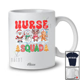Personalized Custom Name Nurse Squad; Adorable Christmas Santa Snowman Reindeer Gingerbread T-Shirt