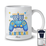 Personalized Custom Name Happy Hanukkah; Joyful Chanukah Game Controller; Boys Men Gamer T-Shirt