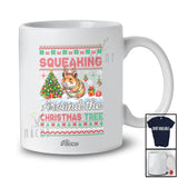 Personalized Custom Name Squeaking Around Christmas Tree; Lovely Sweater Santa Reindeer Hamster T-Shirt