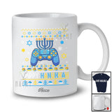 Personalized Custom Name Happy Hanukkah; Joyful Sweater Game Controller; Boys Men Gamer T-Shirt