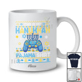 Personalized Custom Name My Hanukkah Pajama Shirt; Joyful Sweater Game Controller Gamer T-Shirt