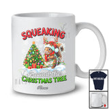 Personalized Custom Name Squeaking Around Christmas Tree; Lovely Santa Reindeer Squirrel T-Shirt