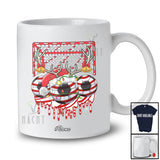 Personalized Custom Name Santa Reindeer Soccer Candy Canes; Amazing Christmas Sport Player T-Shirt