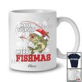 Personalized Custom Name Have A Merry Fishmas; Humorous Christmas Santa Catfish Fishing T-Shirt