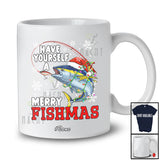 Personalized Custom Name Have A Merry Fishmas; Humorous Christmas Santa Tuna Fish Fishing T-Shirt
