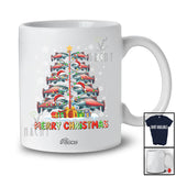 Personalized Custom Name Merry Christmas; Amazing X-mas Tree Santa Sockeye Salmon Fish Fishing T-Shirt