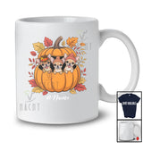 Personalized Custom Name Chihuahua In Pumpkin; Adorable Thanksgiving Fall Leaves; Family T-Shirt