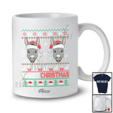 Personalized Custom Name Merry Christmas; Adorable Sweater Santa Donkey Face; Farming Farmer T-Shirt