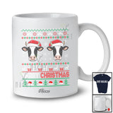 Personalized Custom Name Merry Christmas; Adorable Sweater Santa Cow Face; Farming Farmer T-Shirt