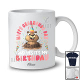 Personalized Custom Name Happy Groundhog Day Birthday; Humorous Groovy Rodent Animal; Family T-Shirt