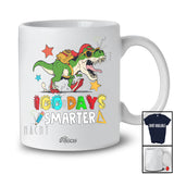 Personalized Custom Name 100 Days Smarter; Lovely 100th Day Of School T-Rex Boys Dinosaur T-Shirt