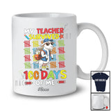 Personalized Custom Name My Teacher Survived 100 Days Of Me; Joyful 100th Day Students Goat T-Shirt