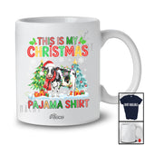 Personalized Custom Name My Christmas Pajama Shirt; Joyful X-mas Trees Santa Cow Farmer T-Shirt