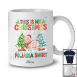 Personalized Custom Name My Christmas Pajama Shirt; Joyful X-mas Trees Santa Pig Farmer T-Shirt