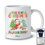 Personalized Custom Name My Christmas Pajama Shirt; Joyful X-mas Trees Santa Sheep Farmer T-Shirt