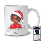 Personalized Custom Name African Santa Afro Boy Sunglasses; Humorous Christmas Family T-Shirt