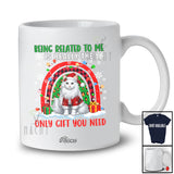 Personalized Custom Name Related To Me Is Really Only Gift; Lovely Christmas Cat Plaid Rainbow T-Shirt