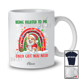 Personalized Custom Name Related To Me Is Really Only Gift; Lovely Christmas Corgi Plaid Rainbow T-Shirt
