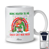 Personalized Custom Name Related To Me Is Really Only Gift; Lovely Christmas Elf Plaid Rainbow T-Shirt