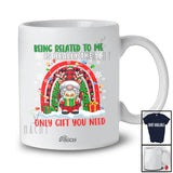 Personalized Custom Name Related To Me Is Really Only Gift; Lovely Christmas Gnome Plaid Rainbow T-Shirt