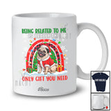 Personalized Custom Name Related To Me Is Really Only Gift; Lovely Christmas Pug Plaid Rainbow T-Shirt