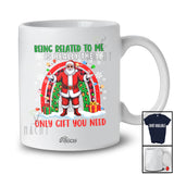 Personalized Custom Name Related To Me Is Really Only Gift; Lovely Christmas Santa Plaid Rainbow T-Shirt
