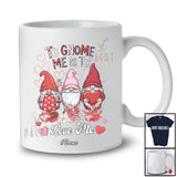 Personalized Custom Name To Gnome Is To Love Me; Joyful Valentine Plaid Leopard Three Gnomes T-Shirt