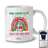 Personalized Custom Name Related To Me Is Really Only Gift; Lovely Christmas Sheltie Plaid Rainbow T-Shirt