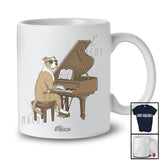 Personalized Custom Name Pit Bull Playing Piano; Humorous Musician Musical Instruments T-Shirt