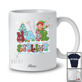 Personalized Custom Name Hair Stylist; Cheerful Christmas Tree Snow Dabbing Elf Squad; Proud Jobs T-Shirt